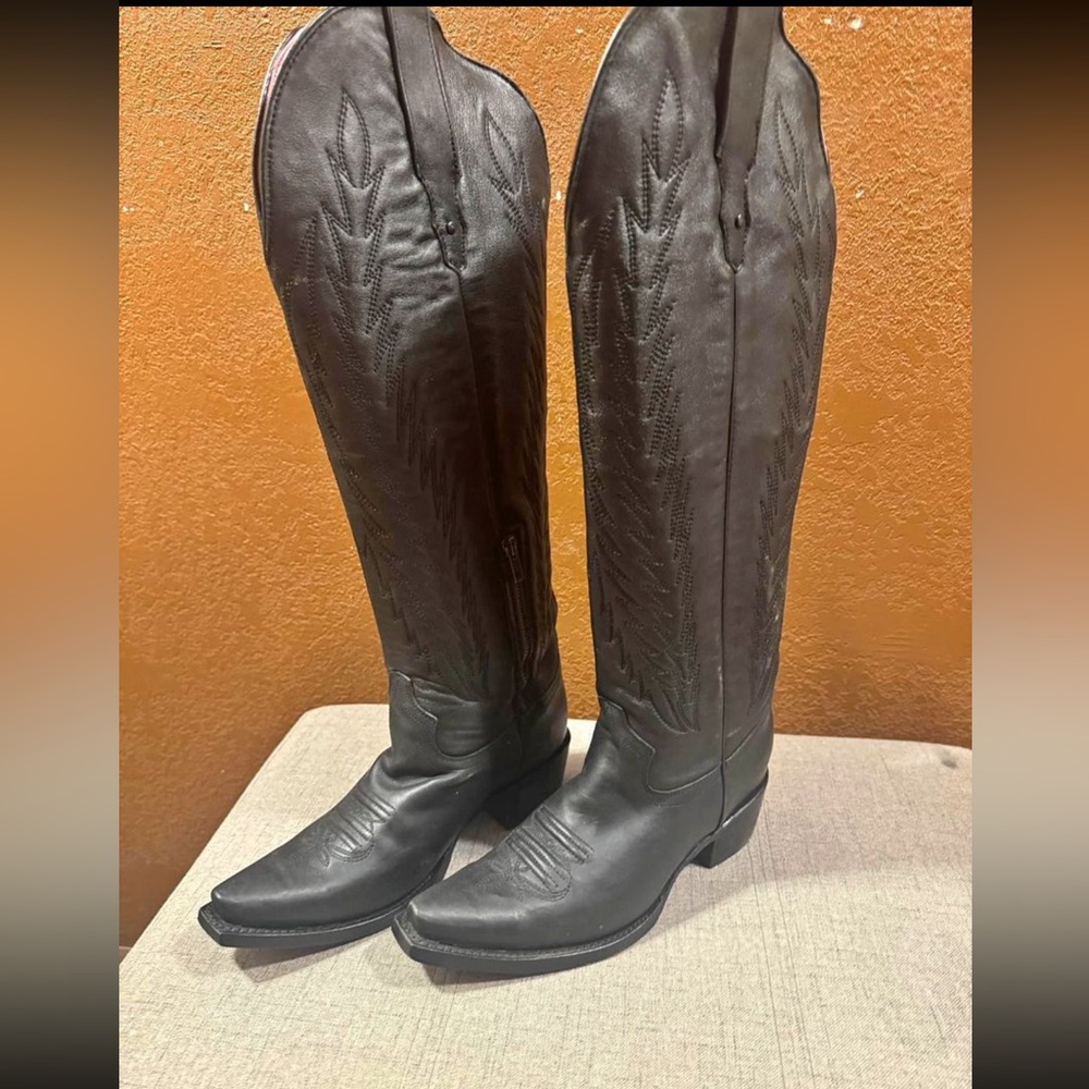 Rock’Em Leather WIDE CALF TALL BOOTS